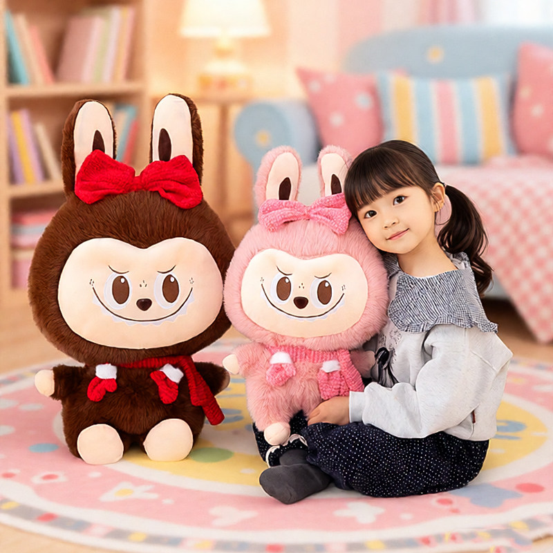 可爱蝴蝶结布布毛绒公仔网红兔子玩偶超萌抱枕儿童女生治愈系礼物