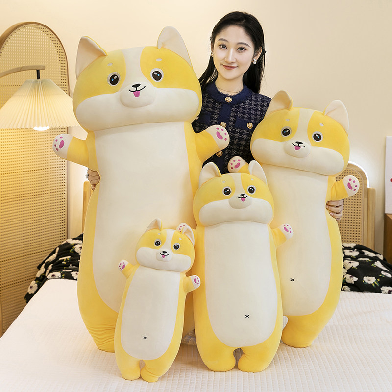 柯基狗玩偶女生睡觉抱枕长条夹腿侧睡靠垫柴犬公仔毛绒玩具男生款