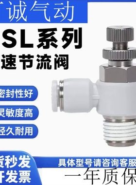 亚德客型气缸节流阀调速阀接头PSL4-M5A 4-01B 6-01A  ASL4-M3 M6
