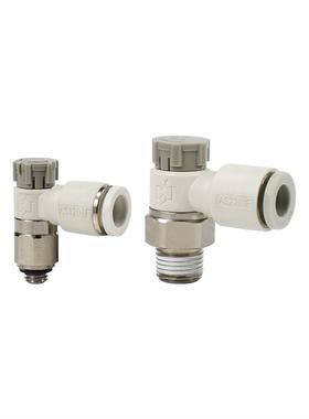 SMC型气缸接头AS1201F-M5-04A/06A AS2201F-01/02-06/08SA调速阀