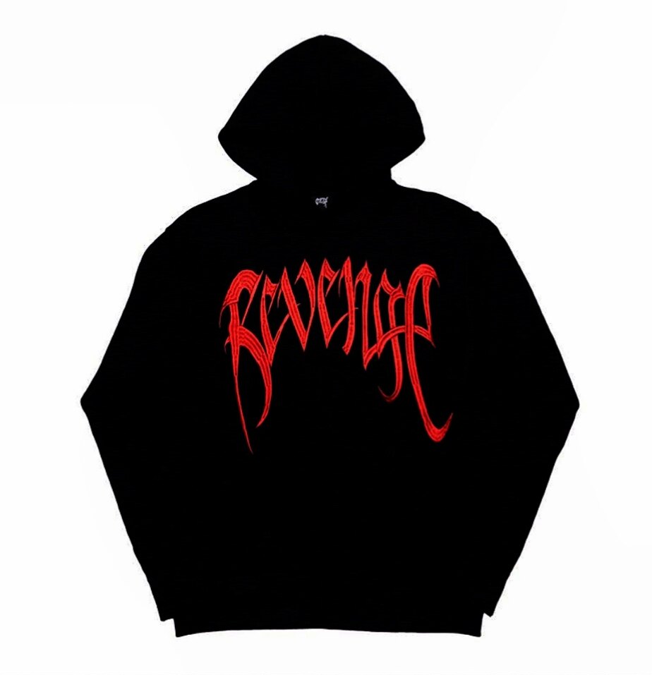 【现货】REVENGE红色刺绣标志纯黑色卫衣xxxtentacion