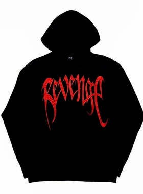 【现货】REVENGE红色刺绣标志纯黑色卫衣xxxtentacion