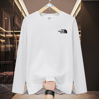 秋冬季新款320g重磅精梳纯棉长袖t恤男士内搭宽松潮牌打底衫上衣