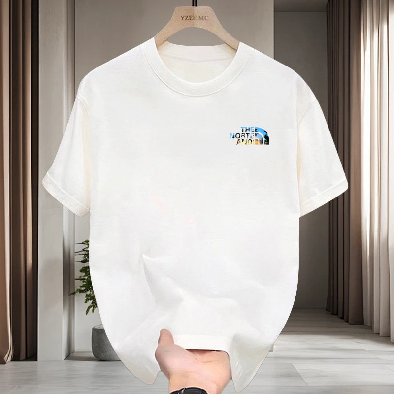 夏季新款100%纯棉短袖T恤男女宽松运动休闲百搭圆领半袖情侣上衣