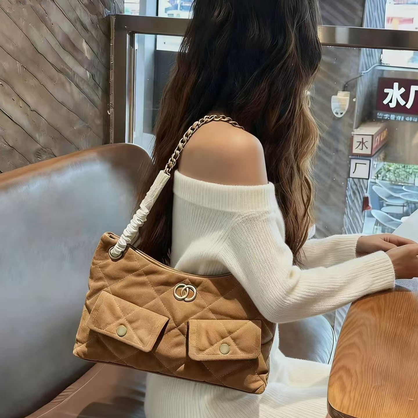 DIY小香风hobo单肩腋下包25K