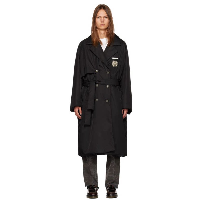 song for the mute 黑色衬垫风衣男