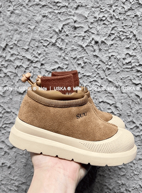 UskA儿童雪地靴2025冬季皮毛一体女童大棉鞋中大童保暖男童雪地棉