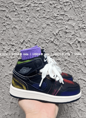 UskA儿童春秋款运动鞋新款休闲百搭魔术贴复古二棉鞋男女童潮板鞋