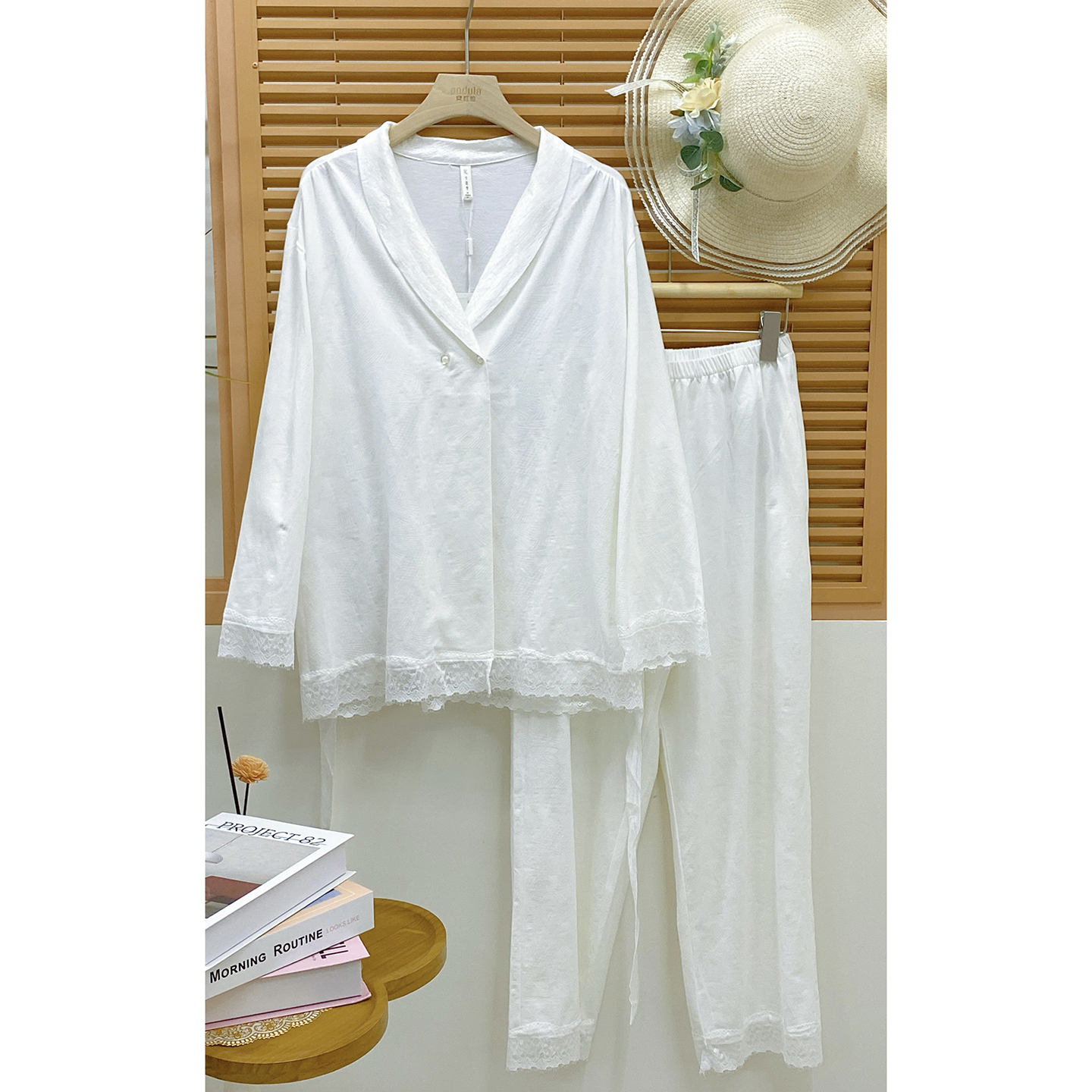 卡路曼睡衣2025秋季女士针织棉长袖长裤时尚休闲甜美女家居服套装