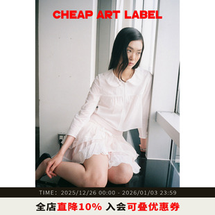 白色微透拉链小罩衫 娃娃领长袖 衬衫 cheap 新款 label 女25秋季 art