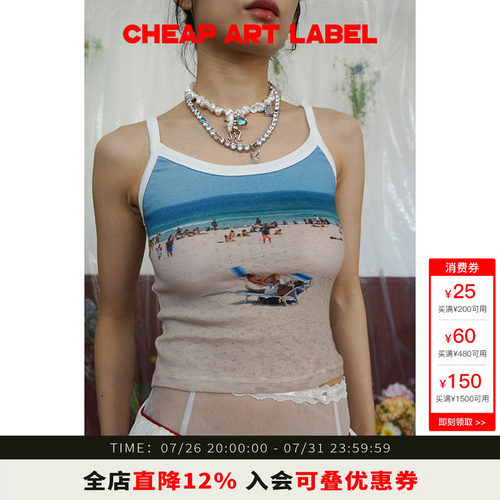 cheapartlabel印花吊带背心