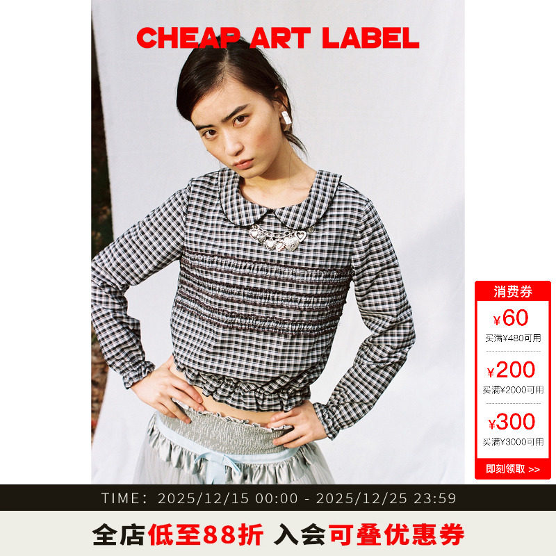 cheapartlabel格纹娃娃领衬衫