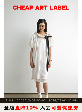 cheap art label 两件套落肩系带泡泡袖抽绳连衣裙附衬裙25秋新款
