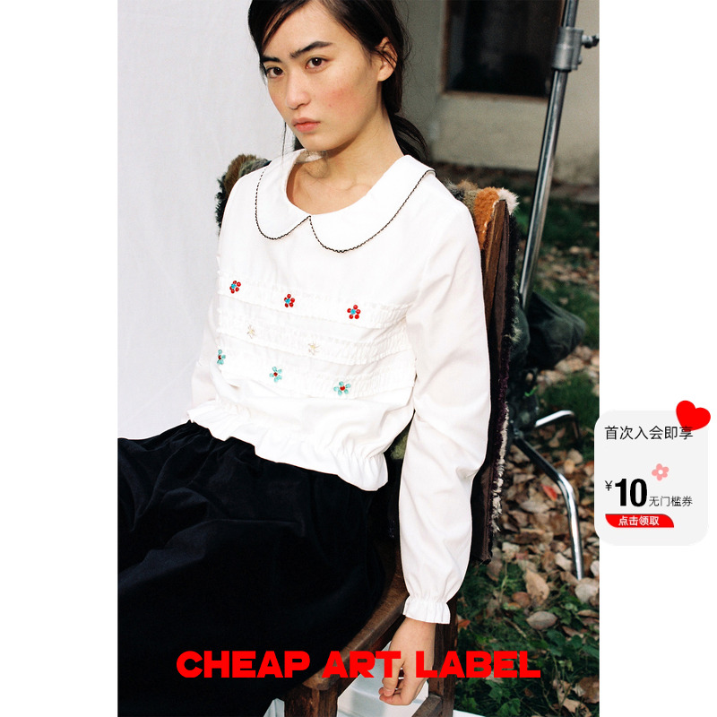 cheapartlabel娃娃领钉珠上衣