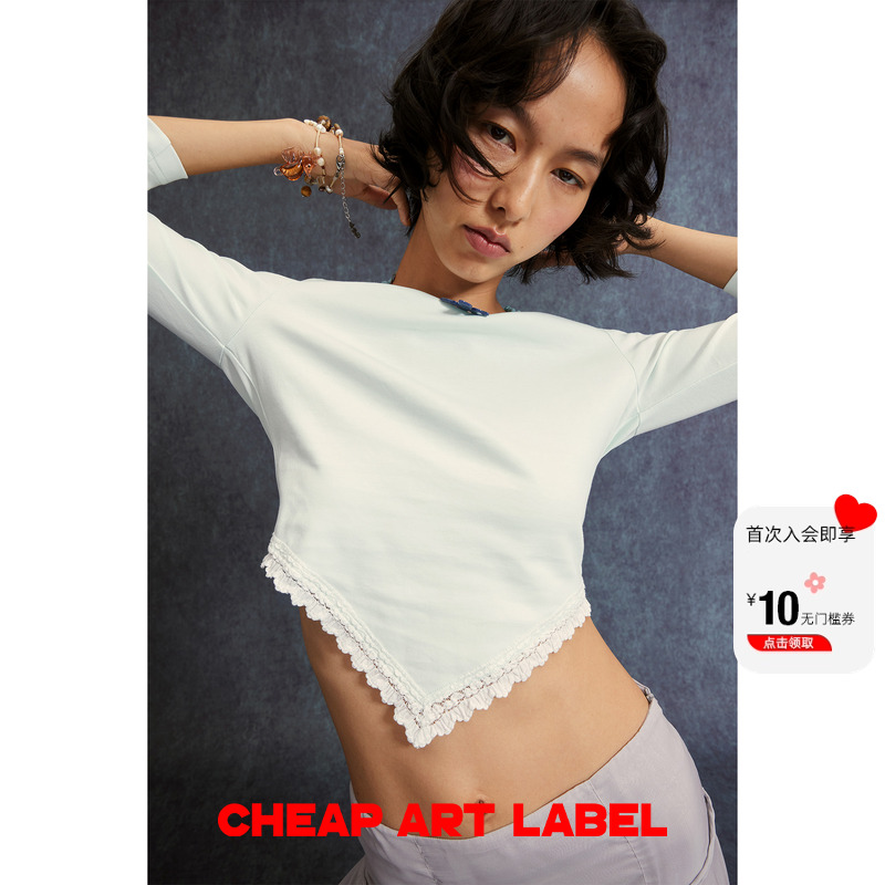 cheapartlabel蕾丝花边两穿上衣
