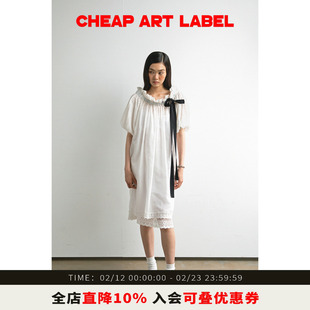 cheap art label 两件套落肩系带泡泡袖抽绳连衣裙附衬裙25秋新款