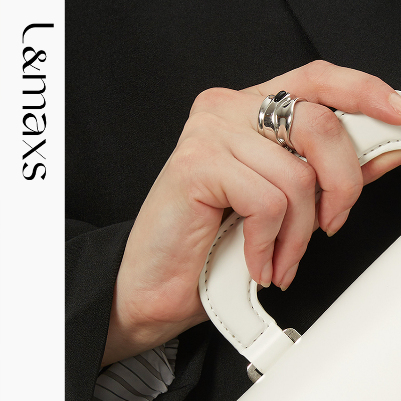 L&maxs黑玛瑙简约宽戒