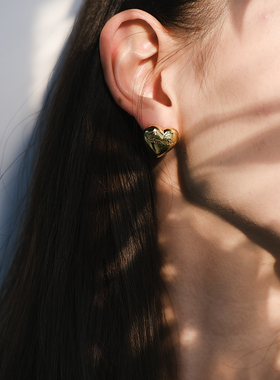 【周洁琼同款】MINT THERAPY爱要膨胀爱心耳钉女简约耳饰63OAKAVE