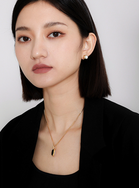 SOFTROOM天然母贝耳钉女水晶耳饰简约通勤时尚小众大气63oakave