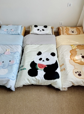 100支卡通纯棉幼儿园被子三件套儿童床品午睡被褥六七件套入园用