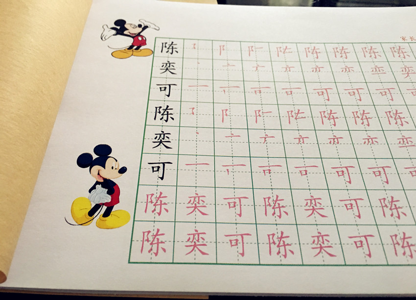 定制儿童姓名描红本正楷体笔划笔顺卡通幼儿名字练字帖