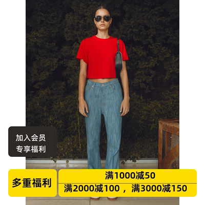 折设计师品牌RECTO韩系少女感圆领修身露脐经典短袖上衣T恤