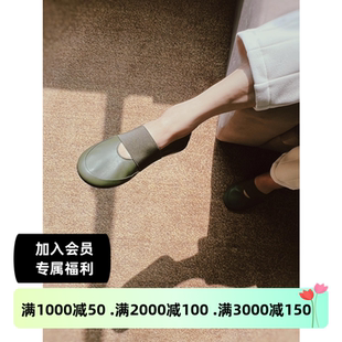 纯手工圆头松紧带羊皮极简芭蕾舞鞋 设计师品牌THINN女士春夏经典