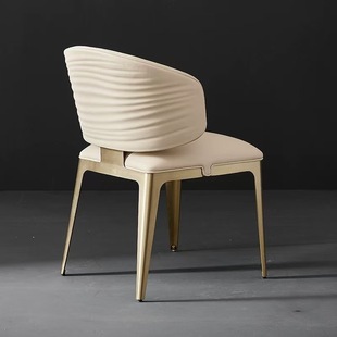 加厚波纹椅轻奢高定家用岛台奢石靠背椅咖啡厅大平层别墅餐厅意式