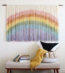 纯手工彩虹染色挂毯宝宝房儿童房幼儿园吸音超大抖音网红个性装饰