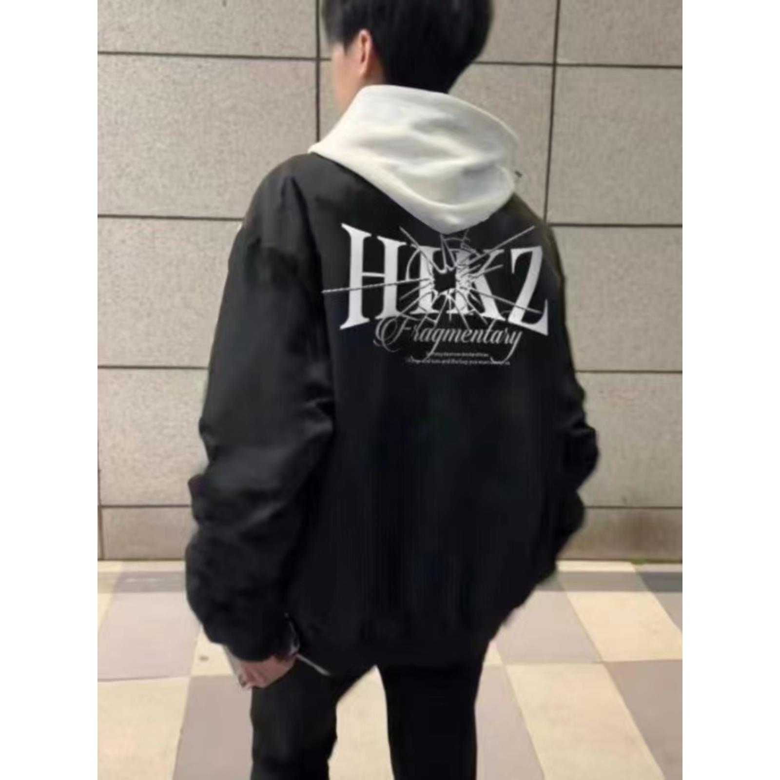 美式高街棒球服早春秋立领夹克薄情侣简约休闲潮牌飞行员男女外套