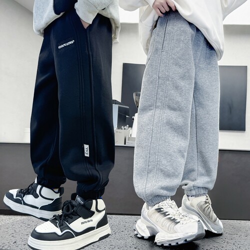 男童春秋加绒运动卫裤2026新款