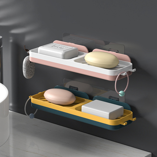 不积水肥皂盒香皂置物架家用吸盘壁挂式免打孔浴室创意沥水收纳架