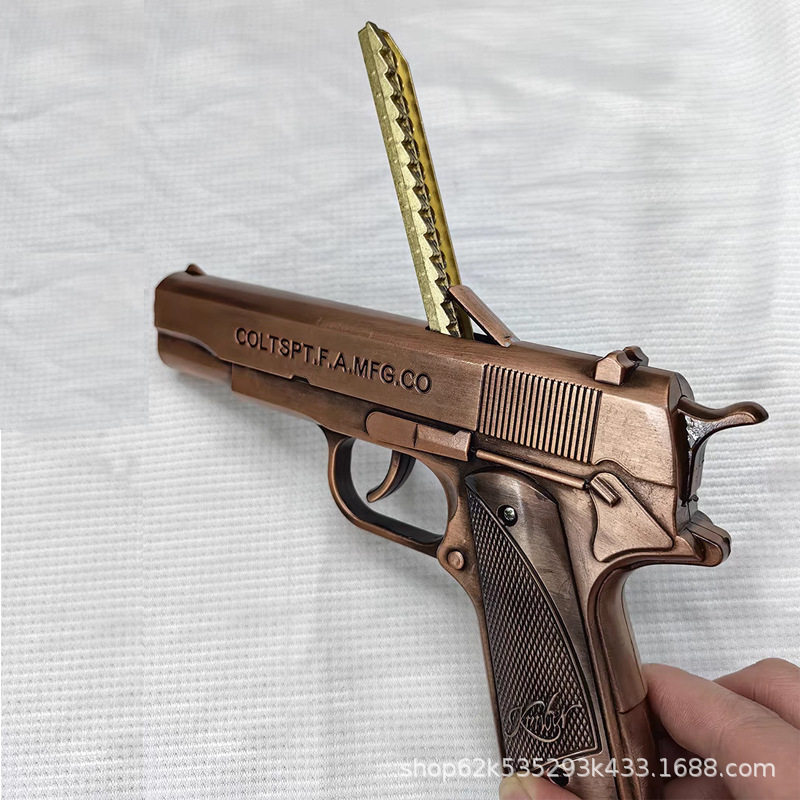 战神左轮炮子火石枪正品1911玩具砸炮枪儿时记忆砸响枪全金属纸炮