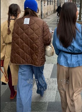 nue 代购蓝色条纹休闲长裤