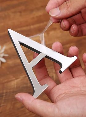 Acrylic Mirror 3D Alphabet  House Number Wall Sticker Englis