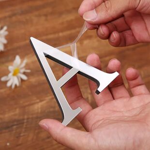 Acrylic Mirror 3D Alphabet House Number Wall Sticker Englis