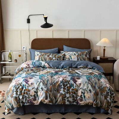 Svetanya Print Egyptian Cotton Bedding Set Queen King Ru Ful
