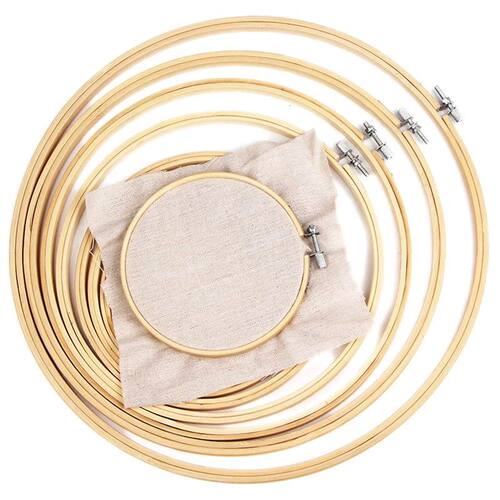 Bamboo Frame Embroidery Hoop Ring DIY Embroidery Painting Cr
