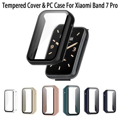 For Xiaomi Band 7 Pro PC Case+Tempered Glass Smart Watch Scr
