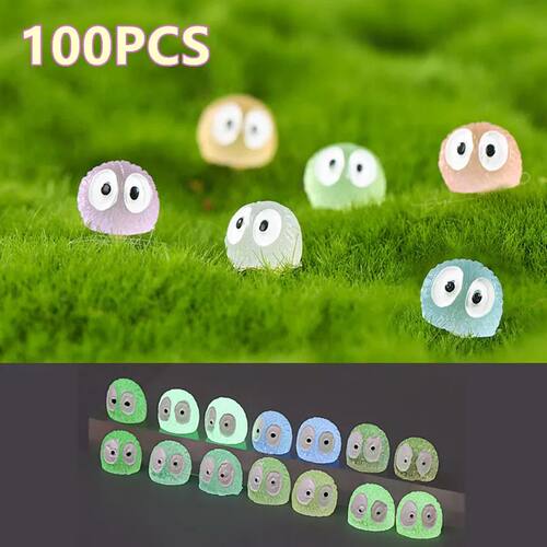 100PCS Luminous Briquettes Elfs Black Ball Sprite Miniatures