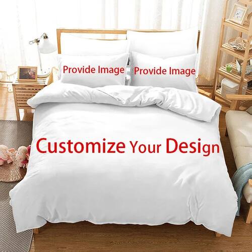 Customized Design Photo Logo Duvet ver Set Boys Adults Kids