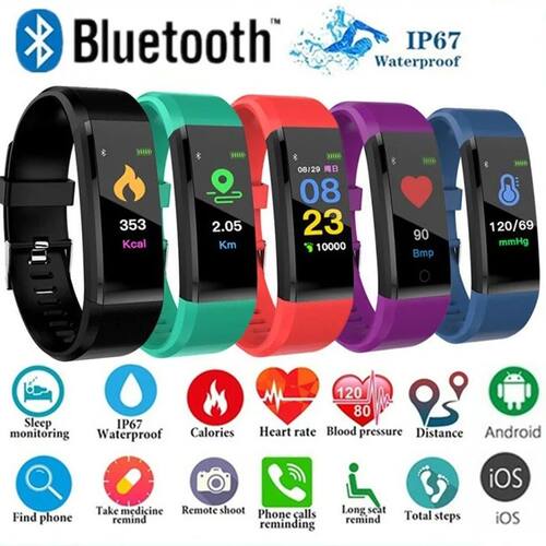 696 Bluetooth 115 Plus Smart Bracelet Heart Rate Monitor Spo