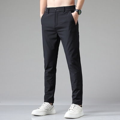 Solid Color Casual Suit Pants Men's Thin Business Straight S