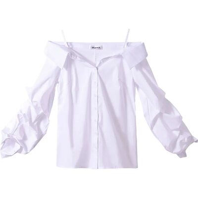 Off Shoulder Blouses Women 2024 Autumn New Arrivals Fashion