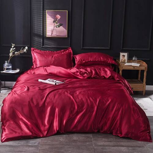 red duvet ver 220x240 Pillowcase 3pcs,200x200 quilt ver, bed