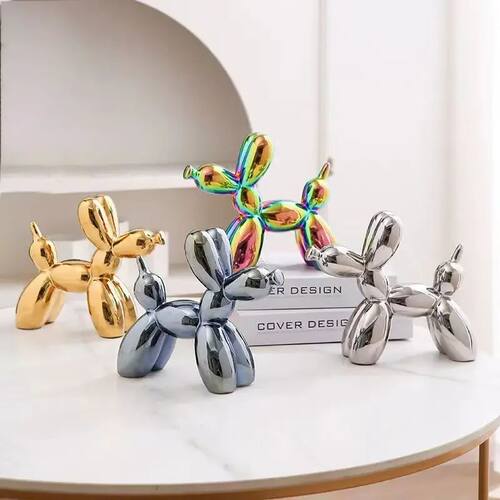 11cm Mini Ceramic Balloon Dog Abstract Ornament Creative Scu