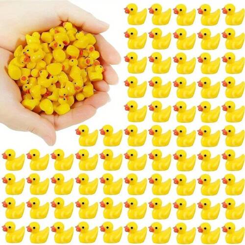 50/100Pcs Resin Mini Duck Miniature Figurines Ornaments Deco
