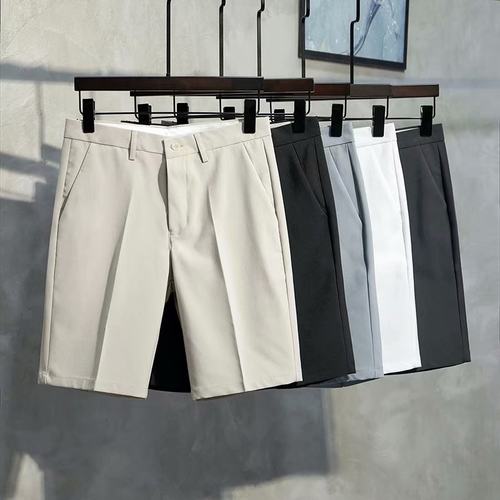 Men's Suit Shorts, Straight Casual Pants, Korean Style Slim-