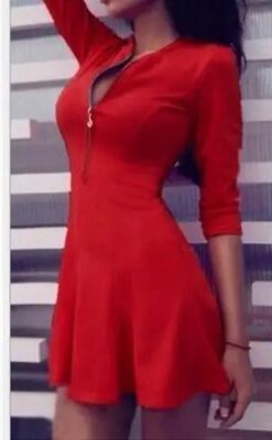 2024 Sexy V-Neck zippers A-Line dress vestidos New Fashion W