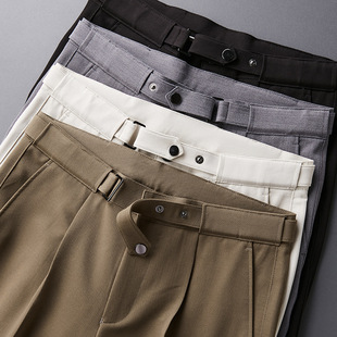 Design Fashi Casual Slim point Nine Belt 2024 Trousers Men